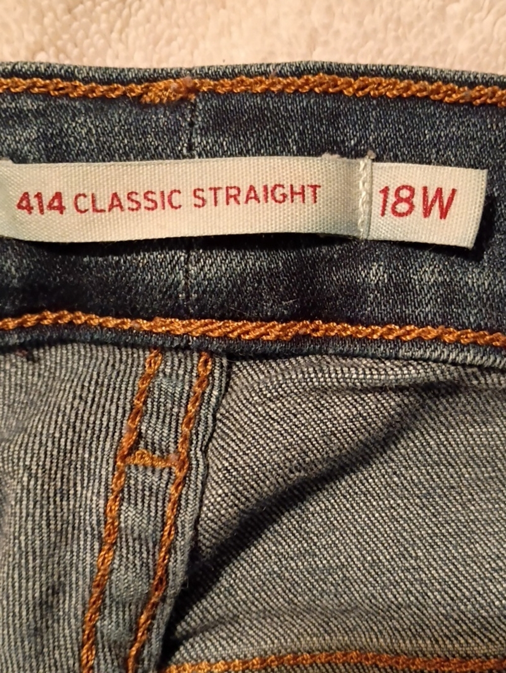 Levi's 414 Classic Straight Jeans - Blue with Orange Stitching